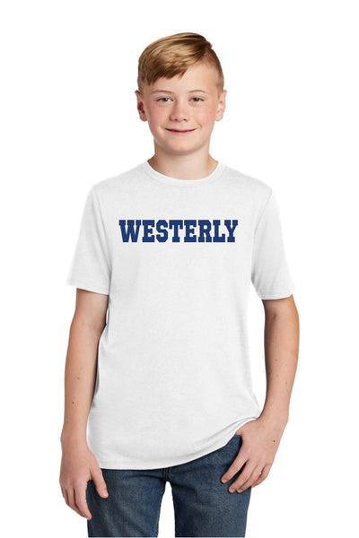 Westerly White T-Shirt with Royal (Youth/Adult)