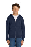 Port & Company® - Youth Core Fleece Full-Zip Hooded Sweatshirt.  PC90YZH