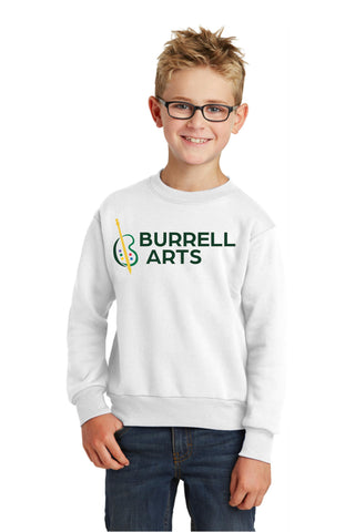 Burrell Arts Youth Core Fleece Crewneck Sweatshirt.