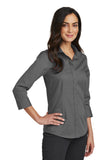 Red House®  Ladies 3/4-Sleeve Nailhead Non-Iron Shirt. RH690