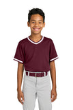 Camiseta de béisbol de malla resistente con cuello en V Sport-Tek® para jóvenes YST221
