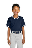 Camiseta de béisbol de malla resistente con cuello en V Sport-Tek® para jóvenes YST221