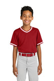 Camiseta de béisbol de malla resistente con cuello en V Sport-Tek® para jóvenes YST221