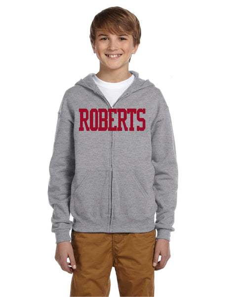 Roberts- Youth-Adult-Full-Zip Hooded Sweatshirt.