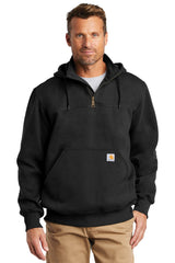 Carhartt Men's Rain Defender Paxton Heavyweight Hooded Zip Mock Sweatshirt, Carbon Heather, XL