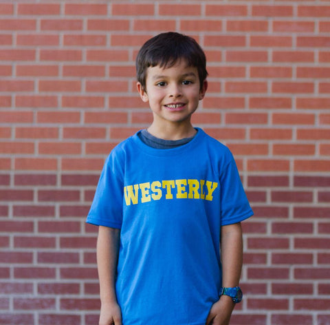 Spiritwear -Sapphire T-Shirt with Yellow Westerly - Team360sports.com