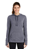 Sport-Tek ® Ladies PosiCharge ® Tri-Blend Wicking Fleece Hooded Pullover. LST296