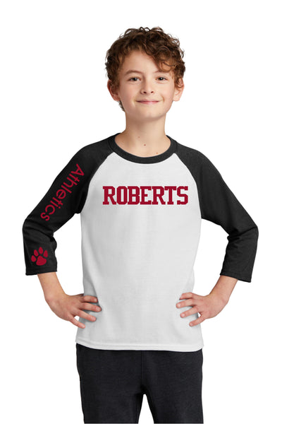 Roberts Port & Company® Youth Core Blend 3/4-Sleeve Raglan Tee. PC55YRS