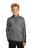 Sport-Tek ® Youth PosiCharge ® Electric Heather Colorblock 1/4-Zip Pullover. YST397